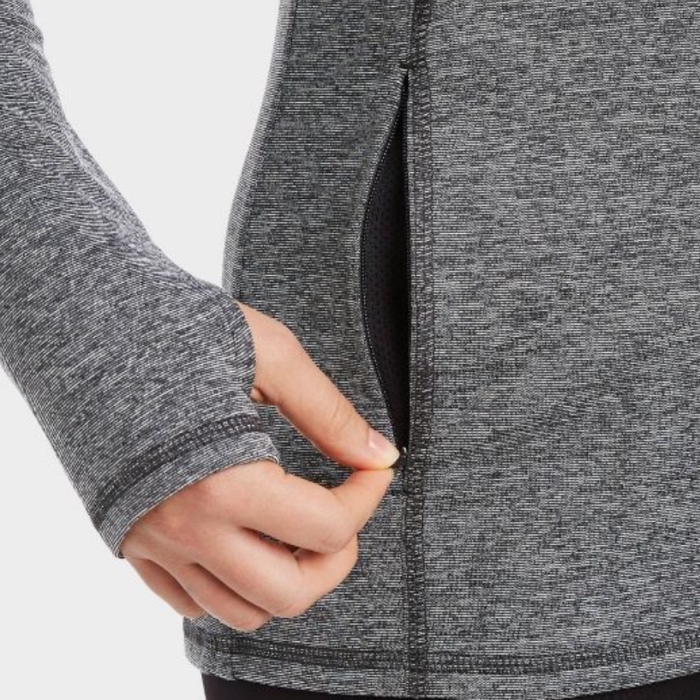NEW All in Motion Gray Zip Pullover Running M - Picture 3 of 9